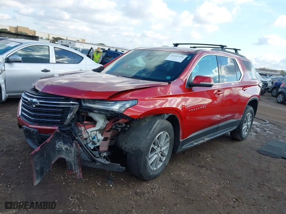 2022 Chevrolet Traverse LT Cloth with VIN 1GNERGKW5NJ167243, listed as a IAAI auction lot 41447436 with 34,964 mi miles. Bid and sale history available at carsss.com. Image 2.