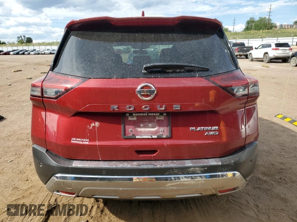 2021 Nissan Rogue Platinum with VIN JN8AT3DDXMW310514, listed as a Copart auction lot 69045054 with 73,225 mi miles and Salvage Title. Bid and sale history available at DreamBid. Image 6.