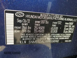 2023 Hyundai Santa Fe Calligraphy with VIN 5NMS5DALXPH508982, listed as a Copart auction lot 59233405 with 25,193 mi miles and Salvage title. Bid and sale history available at DreamBid. Image 13.
