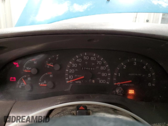 1997 Ford F-150 XL with VIN 1FTDX186XVKC03985, listed as a Copart auction lot 52808035 with 274,590 mi miles and Clean title. Bid and sale history available at DreamBid. Image 9.