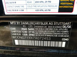 2007 Mercedes-Benz S 550 with VIN WDDNG71XX7A072453, listed as a IAAI auction lot 42201163 with 155,116 mi miles and . Bid and sale history available at carsss.com. Image 9.