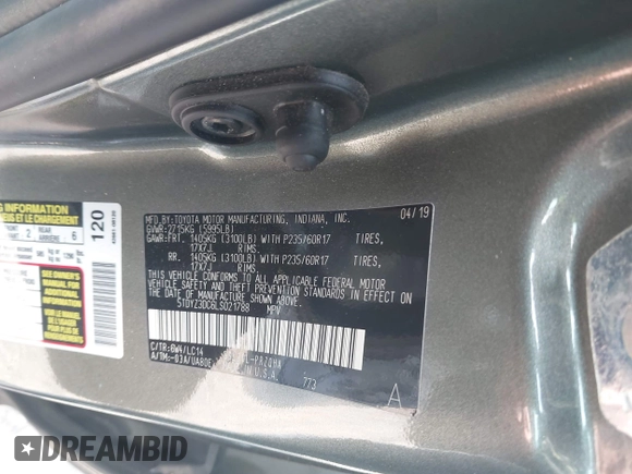 2020 Toyota Sienna XLE Auto Access Seat z VIN 5TDYZ3DC6LS021788, wystawiony jako IAAI lot #42178834 z przebiegiem 132 107 mil mil oraz . Historia ofert i sprzedaży dostępna na DreamBid. Obrazek 18.