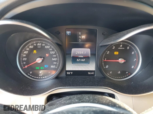 2019 Mercedes-Benz GLC 300 with VIN WDC0G4JB1K1002639, listed as a Copart auction lot 58216615 with 52,160 mi miles and Salvage title. Bid and sale history available at DreamBid. Image 9.