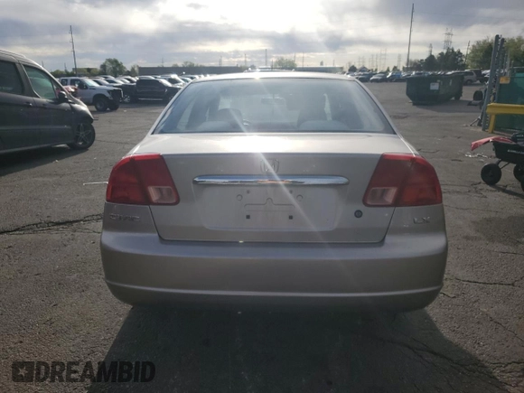 2002 Honda Civic LX with VIN 1HGES16582L007564, listed as a Copart auction lot 54955815 with 106,271 mi miles and Clean Title. Bid and sale history available at DreamBid. Image 6.
