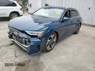 2023 Audi e-tron Premium Plus with VIN WA1LAAGEXPB010285, listed as a Copart auction lot 52153215 with 15,362 mi miles and Salvage title. Bid and sale history available at DreamBid. Image 1.