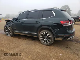 2021 Volkswagen Atlas SEL Premium R-Line with VIN 1V2FR2CA5MC602492, listed as a Copart auction lot 80429244 with 61,384 mi miles and Salvage title. Bid and sale history available at DreamBid. Image 2.