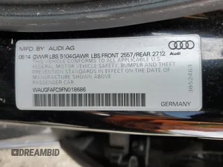 2015 Audi A6 Premium Plus with VIN WAUGFAFC9FN018686, listed as a Copart auction lot 53133675 with Not provided miles and Salvage title. Bid and sale history available at DreamBid. Image 14.