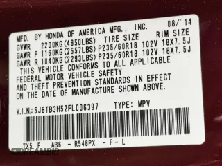 2015 Acura RDX Tech Pkg with VIN 5J8TB3H52FL006397, listed as a Copart auction lot 54230645 with 75,831 mi miles and Clean Title. Bid and sale history available at carsss.com. Image 10.