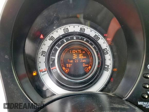 2016 FIAT 500 Pop with VIN 3C3CFFAR1GT217960, listed as a Copart auction lot 61575735 with 110,475 mi miles and Clean title. Bid and sale history available at DreamBid. Image 9.