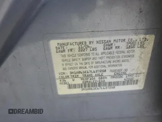 2007 Nissan Sentra S z VIN 3N1AB61E67L637258, wystawiony jako Copart lot #56092585 z przebiegiem 249 071 mil mil oraz Szkoda całkowita • Salvage title. Historia ofert i sprzedaży dostępna na DreamBid. Obrazek 12.