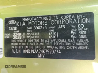 2019 Kia Soul z VIN KNDJN2A24K7920774, wystawiony jako Copart lot #55518585 z przebiegiem 28 858 mil mil oraz Szkoda całkowita • Salvage title. Historia ofert i sprzedaży dostępna na DreamBid. Obrazek 13.