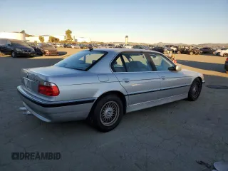 2001 BMW 7 Series 740iL with VIN WBAGH83451DP25363, listed as a Copart auction lot 88449105 with 153,265 mi miles and Salvage Title. Bid and sale history available at carsss.com. Image 3.