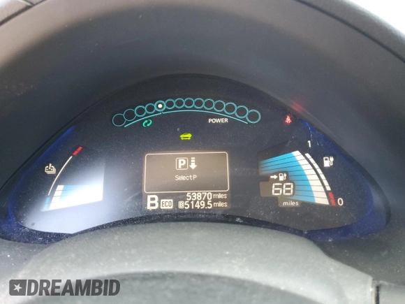 2016 Nissan LEAF S with VIN 1N4BZ0CP8GC306384, listed as a Copart auction lot 52781865 with 53,870 mi miles and Salvage Title. Bid and sale history available at carsss.com. Image 9.
