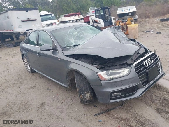 2014 Audi A4 Premium Plus with VIN WAUFFAFL5EA081043, listed as a IAAI auction lot 41576443 with 137,680 mi miles. Bid and sale history available at carsss.com. Image 1.