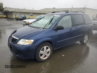 2003 Mazda MPV LX with VIN JM3LW28J730370748, listed as a Copart auction lot 45080795 with 185,696 mi miles and Clean Title. Bid and sale history available at carsss.com. Image 1.