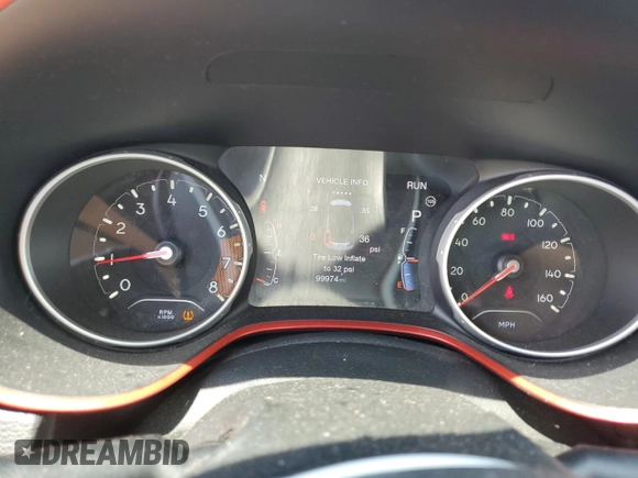 2017 Jeep Compass Trailhawk with VIN 3C4NJDDB1HT646751, listed as a Copart auction lot 62583555 with 99,974 mi miles and Salvage title. Bid and sale history available at DreamBid. Image 9.