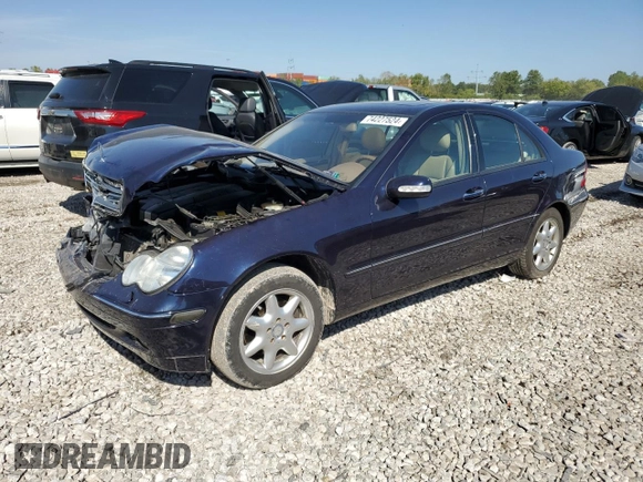 2001 Mercedes-Benz C 320 with VIN WDBRF64J01F046999, listed as a Copart auction lot 74227524 with 111,921 mi miles and Salvage Title. Bid and sale history available at DreamBid. Image 1.