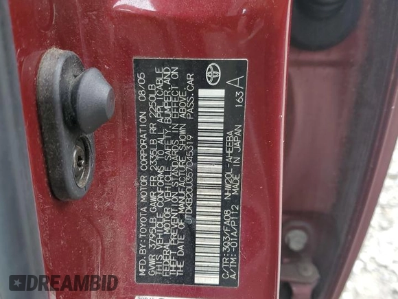 2005 Toyota Prius with VIN JTDKB20U357045319, listed as a Copart auction lot 54913265 with 135,807 mi miles and Salvage Title. Bid and sale history available at carsss.com. Image 14.