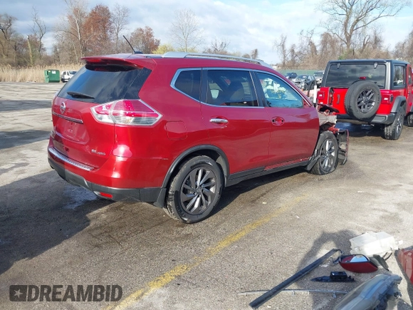 2016 Nissan Rogue SV with VIN KNMAT2MV3GP676246, listed as a IAAI auction lot 41915146 with 288,704 mi miles. Bid and sale history available at carsss.com. Image 4.