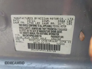 2012 Nissan Versa SV with VIN 3N1CN7AP5CL835718, listed as a IAAI auction lot 42599254 with 125,014 mi miles and . Bid and sale history available at DreamBid. Image 9.