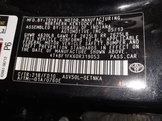 2013 Toyota Camry L with VIN 4T4BF1FK6DR319053, listed as a IAAI auction lot 41644408 with 125,313 mi miles. Bid and sale history available at carsss.com. Image 9.