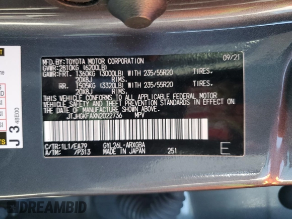 2022 Lexus RX with VIN JTJHGKFAXN2022736, listed as a Copart auction lot 53705284 with 24,642 mi miles and Salvage Title. Bid and sale history available at carsss.com. Image 13.