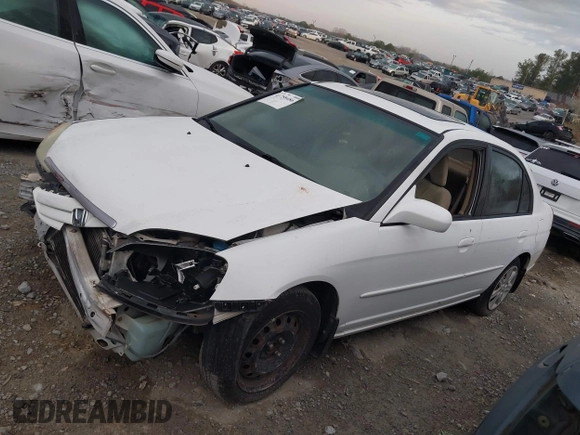2003 Honda Civic EX with VIN 2HGES26783H624419, listed as a IAAI auction lot 41758486 with 206,177 mi miles. Bid and sale history available at carsss.com. Image 14.