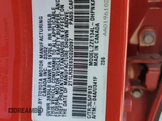 2003 Toyota Matrix Std z VIN 2T1LR32E83C020097, wystawiony jako Copart lot #72846244 z przebiegiem 200 836 mil mil oraz Nie do naprawy • Non repairable. Historia ofert i sprzedaży dostępna na DreamBid. Obrazek 12.