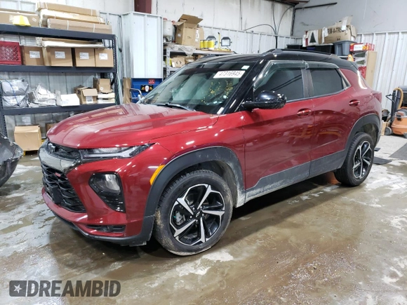 2022 Chevrolet TrailBlazer RS with VIN KL79MUSL7NB063101, listed as a Copart auction lot 47316945 with 62,658 mi miles and Salvage Title. Bid and sale history available at DreamBid. Image 1.