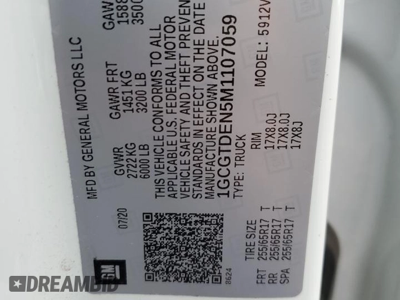 2021 Chevrolet Colorado 4WD Z71 z VIN 1GCGTDEN5M1107059, wystawiony jako Copart lot #46185225 z przebiegiem 71 987 mil mil oraz Szkoda całkowita • Salvage title. Historia ofert i sprzedaży dostępna na DreamBid. Obrazek 12.
