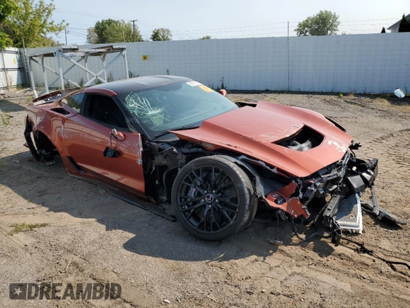 2015 Chevrolet Corvette Z06 3LZ with VIN 1G1YU2D61F5604792, listed as a Copart auction lot 69976954 with 16,658 mi miles and Salvage Title. Bid and sale history available at carsss.com. Image 4.