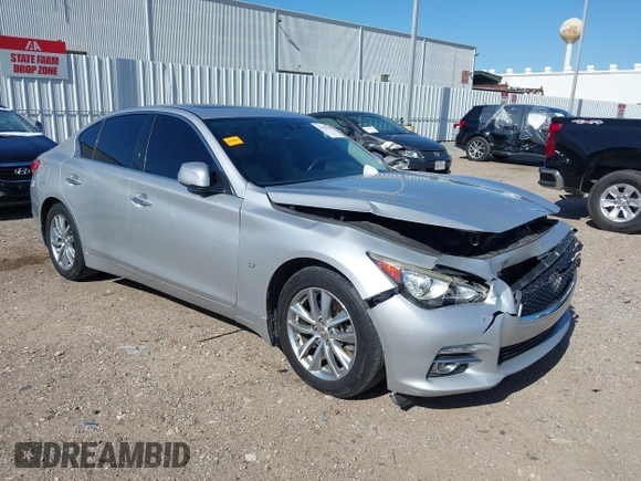 2015 Infiniti Q50 with VIN JN1BV7AR3FM405659, listed as a IAAI auction lot 41949596 with 101,196 mi miles and . Bid and sale history available at DreamBid. Image 1.