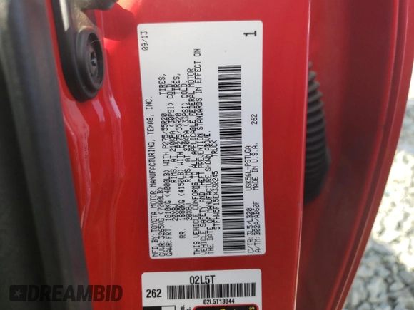 2014 Toyota Tundra 4WD Truck LTD with VIN 5TFHW5F15EX330245, listed as a Copart auction lot 65217682 with 86,790 mi miles and Non Repairable. Bid and sale history available at carsss.com. Image 10.