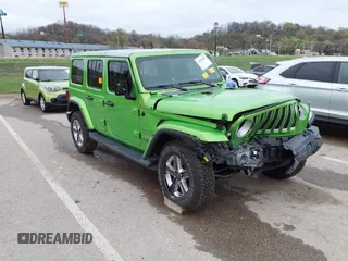 2020 Jeep Wrangler Unlimited Sahara with VIN 1C4HJXEN3LW115514, listed as a IAAI auction lot 41876467 with 74,184 mi miles and . Bid and sale history available at DreamBid. Image 1.