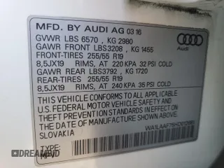 2017 Audi Q7 Premium Plus with VIN WA1LAAF75HD012681, listed as a Copart auction lot 79831634 with 145,270 mi miles and Clean Title. Bid and sale history available at carsss.com. Image 13.
