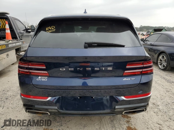 2021 Genesis GV80 Advanced Plus with VIN KMUHCESC1MU037889, listed as a Copart auction lot 37614693 with 7,078 mi miles and . Bid and sale history available at DreamBid. Image 6.