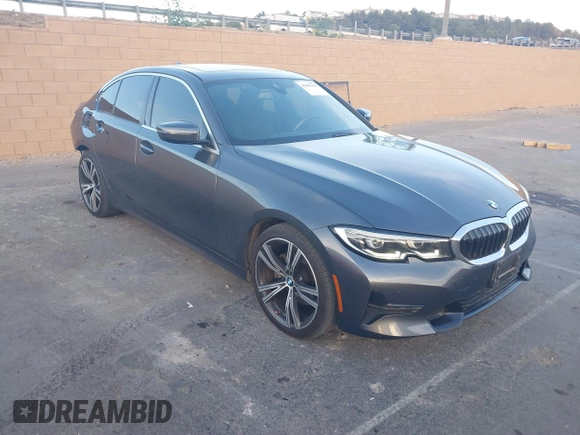 2019 BMW 3 Series 330i xDrive with VIN WBA5R7C58KAJ81967, listed as a IAAI auction lot 41093104 with 46,445 mi miles. Bid and sale history available at carsss.com. Image 1.