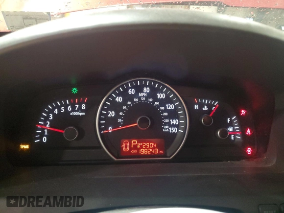 2009 Kia Borrego LX with VIN KNDJH741495034922, listed as a Copart auction lot 48099575 with 198,243 mi miles and Salvage Title. Bid and sale history available at carsss.com. Image 9.