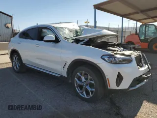2024 BMW X4 xDrive30i with VIN 5UX33DT04R9W98594, listed as a Copart auction lot 57253885 with Not provided miles and Non repairable. Bid and sale history available at DreamBid. Image 4.