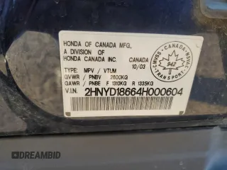 2004 Acura MDX Touring Pkg with VIN 2HNYD18664H000604, listed as a Copart auction lot 74818904 with 372,583 mi miles and Clean Title. Bid and sale history available at carsss.com. Image 13.