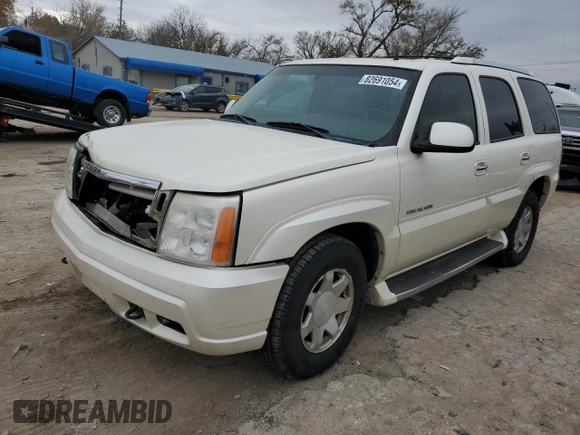 2002 Cadillac Escalade z VIN 1GYEK63N82R235118, wystawiony jako Copart lot #82691054 z przebiegiem 196 955 mil mil oraz Szkoda całkowita • Salvage title. Historia ofert i sprzedaży dostępna na DreamBid. Obrazek 1.