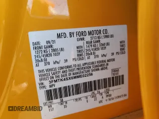2021 Ford Mustang Mach-E GT z VIN 3FMTK4SX6MME02256, wystawiony jako Copart lot #54113365 z przebiegiem 6 194 mil mil oraz Szkoda całkowita • Salvage title. Historia ofert i sprzedaży dostępna na DreamBid. Obrazek 14.