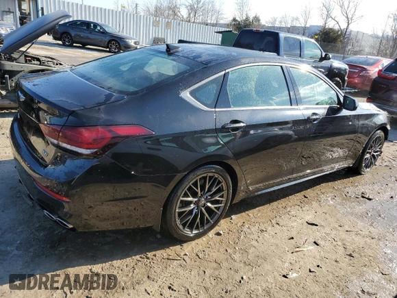 2019 Genesis G80 3.3T Sport with VIN KMTFN4JB1KU322582, listed as a Copart auction lot 89179275 with 44,629 mi miles and Salvage Title. Bid and sale history available at carsss.com. Image 3.