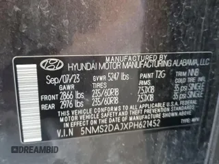 2023 Hyundai Santa Fe SEL z VIN 5NMS2DAJXPH621452, wystawiony jako Copart lot #56757775 z przebiegiem 26 715 mil mil oraz Szkoda całkowita • Salvage title. Historia ofert i sprzedaży dostępna na DreamBid. Obrazek 14.