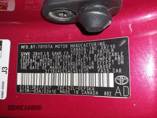 2010 Toyota Corolla with VIN 2T1BU4EE5AC461615, listed as a IAAI auction lot 42455155 with 103,062 mi miles and . Bid and sale history available at DreamBid. Image 9.