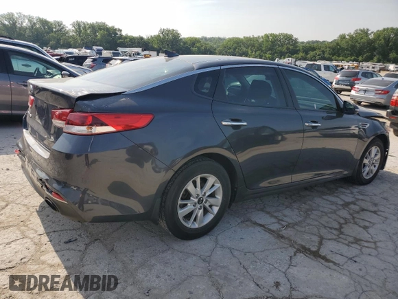 2016 Kia Optima LX with VIN KNAGT4L37G5107687, listed as a Copart auction lot 60239765 with 187,410 mi miles and Salvage title. Bid and sale history available at DreamBid. Image 3.
