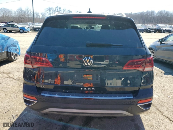 2022 Volkswagen Taos SE with VIN 3VVLX7B28NM027274, listed as a Copart auction lot 46595745 with 37,293 mi miles and Salvage Title. Bid and sale history available at carsss.com. Image 6.
