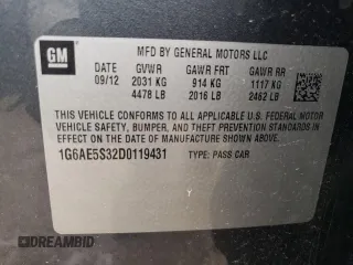 2013 Cadillac ATS Premium z VIN 1G6AE5S32D0119431, wystawiony jako Copart lot #65618324 z przebiegiem 158 233 mil mil oraz Nie do naprawy • Non repairable. Historia ofert i sprzedaży dostępna na DreamBid. Obrazek 13.