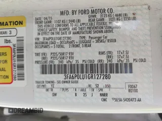 2016 Ford Fusion SE Hybrid with VIN 3FA6P0LU1GR127280, listed as a IAAI auction lot 41754682 with 194,357 mi miles. Bid and sale history available at carsss.com. Image 9.