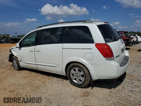 2006 Nissan Quest SL z VIN 5N1BV28U26N124033, wystawiony jako Copart lot #55348325 z przebiegiem 246 409 mil mil oraz Szkoda całkowita • Salvage title. Historia ofert i sprzedaży dostępna na DreamBid. Obrazek 2.
